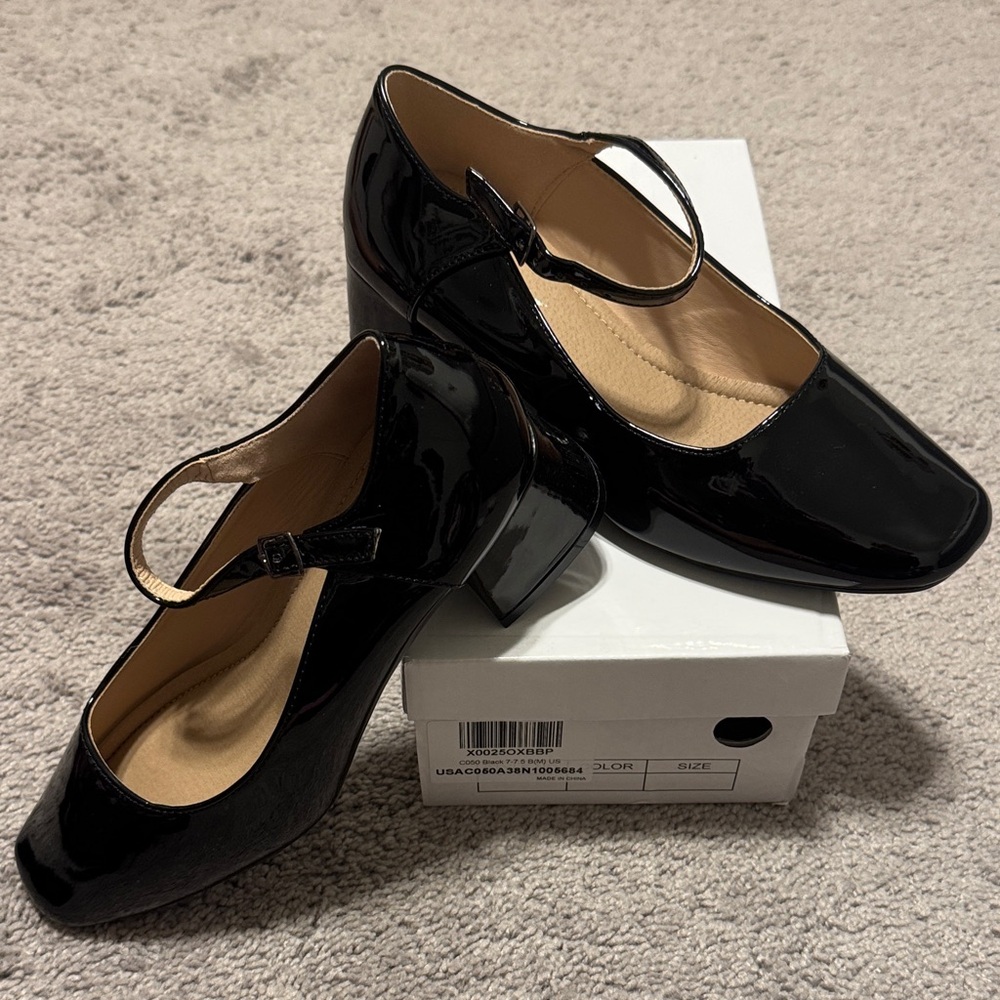 Sleek Black Mary Jane Heels